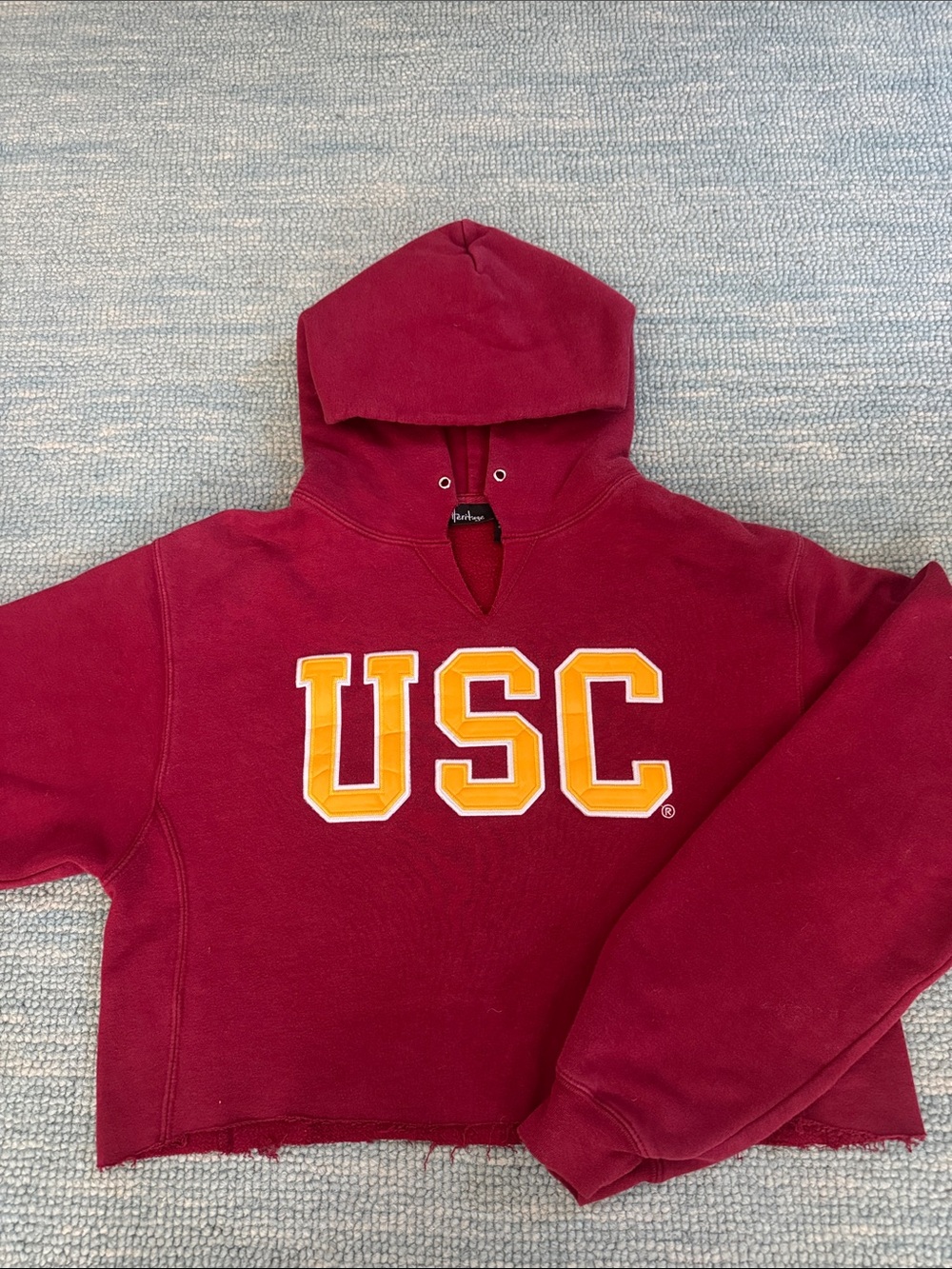 USC Maroon Cropped Hoodie Sweatshirt